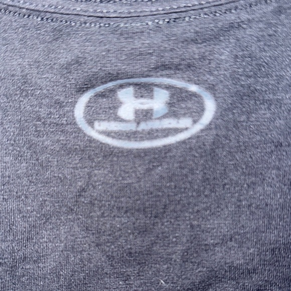Under Armour Black Sleeveless Top with Patterned Blue Logo - Picture 8 of 9
